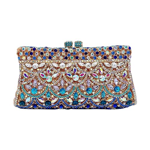 Strass Clutch Geldbörsen für Frauen Fischschuppen Bling Geldbörse Geldsäcke für Partei Diamant Geldbörsen für Frauen Hochzeit Gold Blau von MOISTRI