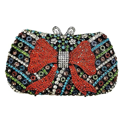 Strass Geldbörsen Fun Clutch Geldbörsen Strass Clutch Geldbörsen für Frauen Bling Geldbörse Damen Abend Handtaschen Schleife Multi von MOISTRI