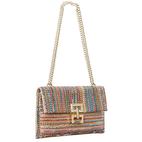 Stroh Clutch Geldbörse für Frauen Designer Abend Handtasche Sommer Strand Schulter Geldbörse mit Kette gewebt Schulter Handtasche Multi von MOISTRI