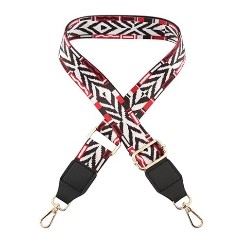 Tasche Gurt Schultergurt Geldbörse Gurt Ersatz Crossbody Ethno Print Umhängetasche Gurt Handtasche Gurt Schwarzer Verschluss J20-P1 von MOISTRI