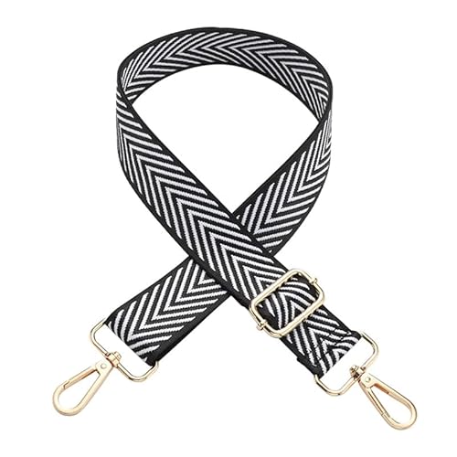 Tasche Gurte Ersatz Crossbody Umhängetasche Geldbörse Gurt Mehrfarbiger Gitarrengurt für Damenhandtasche Schwarzer Verschluss J33 von MOISTRI