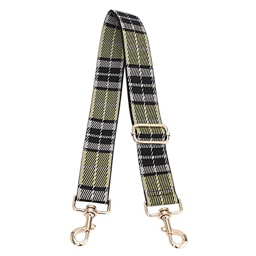 Tragegurt Schultergurt Damen Verstellbar Canva Riemen Umhängegurt Ersatz Mit Karabinerhaken Metall Für Tasche Geldbörse Kameratasche Clutch Kariert(Gelb) von MOISTRI