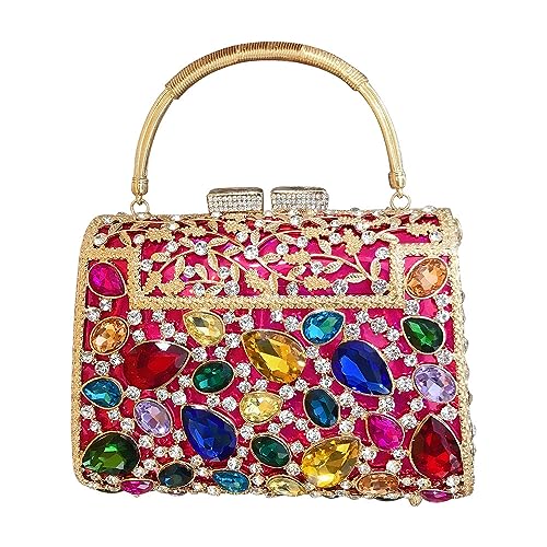 Tragetasche Diamant Geldbörse Funkelnde Tasche Strass Taschen für Frauen Neuheit Clutch Niedliche Geldbörsen für Frauen Trendige Umhängetasche Rose von MOISTRI