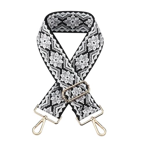 Umhängetasche Gurt für Schulter Handtaschen Sling Bag Geldbörse Gurte Ersatz Jacquard Webart Gepäckgurte Silberne Schließe A23 von MOISTRI