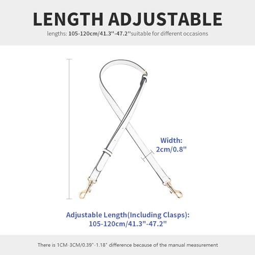 Verstellbare Geldbörsenriemen Ersatz-Umhängetaschenriemen mit Metallverschluss, für Aktentasche Silberner Verschluss Weiß von MOISTRI