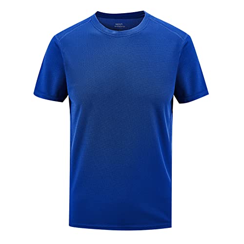 Basic Tshirt Herren Kurzarm Rundkragen Sport Basic Businesshemd Sommer Oversize Sport Basic Shirt Männer Luftige Freizeithemden Hawaii Hemd Pullover Sommerkleid hellblau 7XL 3608 von MOKBAY