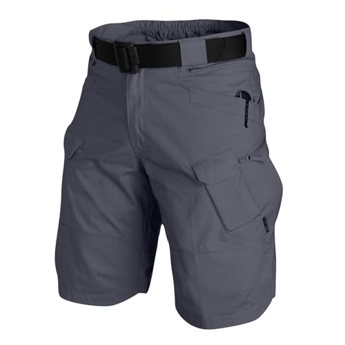 MOKBAY Herren Arbeitshose Kurz Running Cargoshorts Sommer Camouflage Leichte Arbeitshosen mit Taschen Shopping Online Stretch Shorts Sommer Sporthose Cargo Schwarz Cargo Bermuda Herren 4XL von MOKBAY