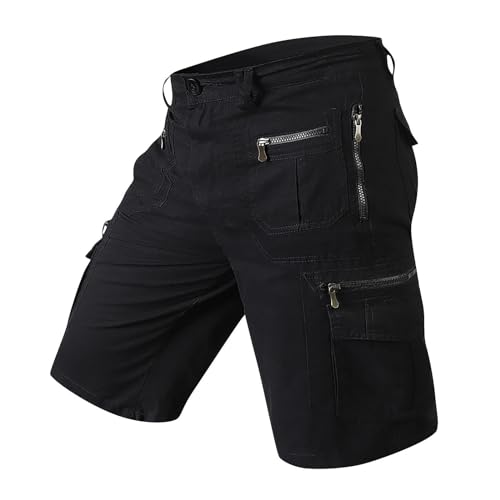 MOKBAY Herren Shorts Stretch Sweatshorts Leichte Work Running Schwarze Bermuda 3/4 mit Taschen Shopping Online Arbeitshosen Männer Kurz Stretch Cargohose Cargo Cargohose Kurz Herren 5XL von MOKBAY