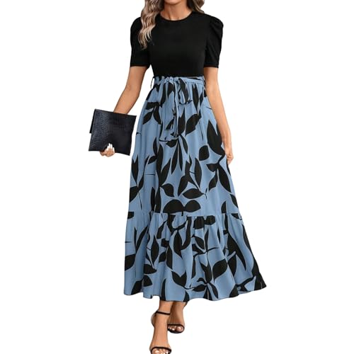MOKBAY Schulterfreies Kleid a Linien Oversize Meine Bestellungen Anzeigen Schwarzes Kleid Lang Gestreiftes Weißes Kleider Sommer Lang Maxi Sommerkleid Freizeitkleider Spring Dresses for Women XL von MOKBAY