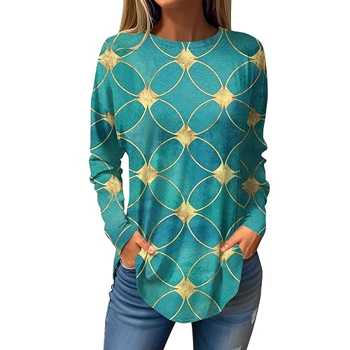 Meine Bestellungen Anzeigen Basic Langarmshirt Damen Tops Fashion Langarm Tunika Damen Frühling Große Größen Oversize Pullover Damen Herbst Crew Neck Long Sleeve Shirt Women grün XL von MOKBAY