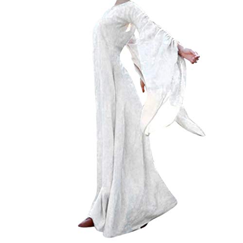 Mittelalter Kleidung Damen Große Größen Renaissance Cosplay Schwarzes Kostüme Mittelalter Kleider Gothic Kleidung Gothic Kleid Plus Size Viktorianisches Kleid Weiß Kostüm Damen Halloween L von MOKBAY