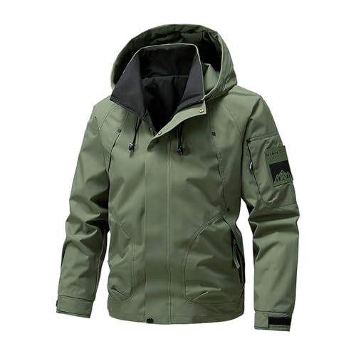 Regenjacke Herren 5XL Motorrad Regenponcho Waterproof Ultraleichte Regenmantel mit Kapuze Regenjacken für Wanderjacke Wasserdicht Atmungsaktiv Softshelljacke Regenschutz Outdoor Wind Jacke Herren L von MOKBAY