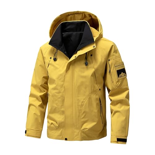 Regenjacke Herren Leicht Lang Sport Laufjacke mit Kapuze Regenmantel Motorrad Regenkombi Motorrad Waterproof Regencape wasserdichte Übergröße Wind Regenjacke Herren XL von MOKBAY