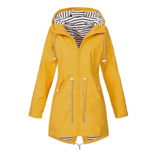 Windbreaker Damen Wasserdicht Wasserdichte Regenjacke Wasserdicht Atmungsaktiv mit Kapuze Outdoor Jacket Übergröße Lang Regenmantel Ultraleicht Regenjacke Softshelljacke Regenmantel Fahrrad Damen L von MOKBAY
