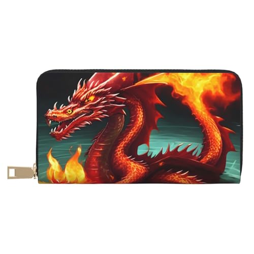 Dragon King In Fire Leder Geldbörse Unisex Lange Geldbörse Business Reißverschluss Mehrere Kartenfächer Große Kapazität Mode Casual Wallet Weiß Einheitsgröße Dragon King In Fire Leder Geldbörse Unisex Lange Geldbörse Business Reißverschluss Mehrere Kartenfächer Große Kapazität Mode Casual Wallet Weiß Einheitsgröße von MOKESHN