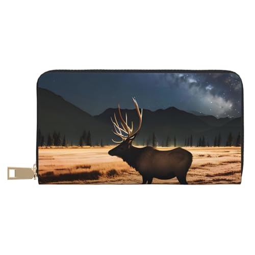 Elk In The Meadow Ledergeldbörse Unisex Lange Geldbörse Business Reißverschluss Mehrere Kartenfächer Große Kapazität Mode Lässige Brieftasche Elk In The Meadow Ledergeldbörse Unisex Lange Geldbörse Business Reißverschluss Mehrere Kartenfächer Große Kapazität Mode Lässige Brieftasche von MOKESHN