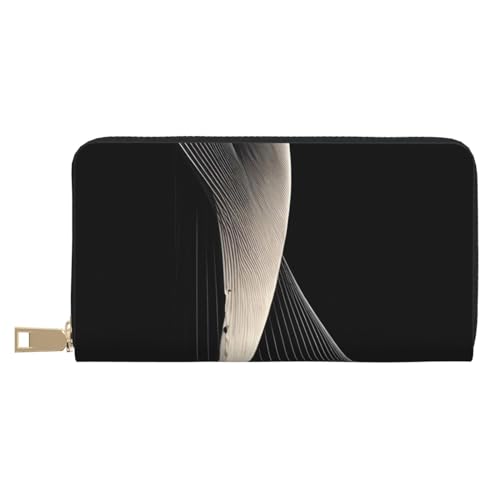 MOKESHN Abstrakte Kurven Leder Geldbörse Unisex Lange Geldbörse Business Reißverschluss Mehrere Kartenfächer Große Kapazität Mode Lässige Brieftasche Weiß Einheitsgröße von MOKESHN