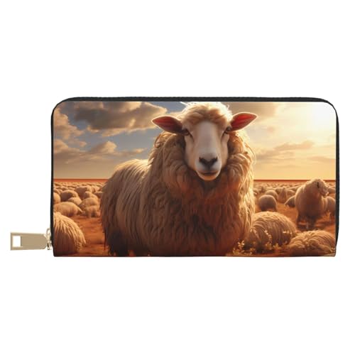 MOKESHN Australian Sheep Leather Wallet Unisex Long Wallet Business Zipper Multiple Card Slots Large Capacity Fashion Casual Wallet White von MOKESHN