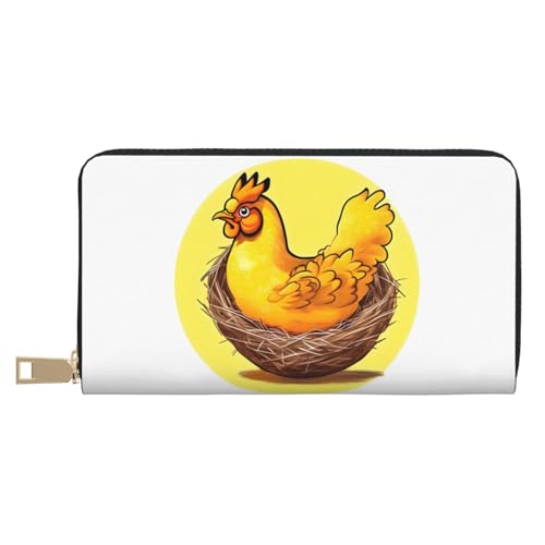 MOKESHN Bird'S Nest Golden Chicken Leder Geldbörse Unisex Lange Geldbörse Business Reißverschluss Mehrere Kartenfächer Große Kapazität Mode Casual Wallet MOKESHN Bird'S Nest Golden Chicken Leder Geldbörse Unisex Lange Geldbörse Business Reißverschluss Mehrere Kartenfächer Große Kapazität Mode Casual Wallet von MOKESHN