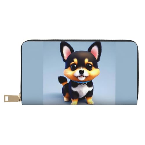MOKESHN Card Love Fancy Puppy Leder Geldbörse Unisex Lange Geldbörse Business Reißverschluss Mehrere Kartenfächer Große Kapazität Mode Casual Wallet Weiß One Size MOKESHN Card Love Fancy Puppy Leder Geldbörse Unisex Lange Geldbörse Business Reißverschluss Mehrere Kartenfächer Große Kapazität Mode Casual Wallet Weiß One Size von MOKESHN