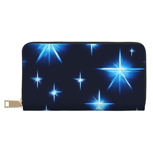 MOKESHN Cartoon Blue Star Leder Geldbörse Unisex Lange Geldbörse Business Reißverschluss Mehrere Kartenfächer Große Kapazität Mode Casual Wallet Weiß MOKESHN Cartoon Blue Star Leder Geldbörse Unisex Lange Geldbörse Business Reißverschluss Mehrere Kartenfächer Große Kapazität Mode Casual Wallet Weiß von MOKESHN