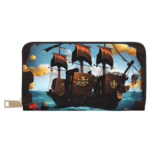 MOKESHN Cartoon Piratenschiff Leder Geldbörse Unisex Lange Geldbörse Business Reißverschluss Mehrere Kartenfächer Große Kapazität Mode Casual Wallet Weiß Einheitsgröße MOKESHN Cartoon Piratenschiff Leder Geldbörse Unisex Lange Geldbörse Business Reißverschluss Mehrere Kartenfächer Große Kapazität Mode Casual Wallet Weiß Einheitsgröße von MOKESHN