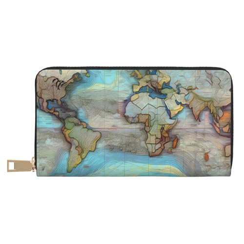 MOKESHN Cartoon Weltkarte Leder Geldbörse Unisex Lange Geldbörse Business Reißverschluss Mehrere Kartenfächer Große Kapazität Mode Lässige Brieftasche Weiß MOKESHN Cartoon Weltkarte Leder Geldbörse Unisex Lange Geldbörse Business Reißverschluss Mehrere Kartenfächer Große Kapazität Mode Lässige Brieftasche Weiß von MOKESHN