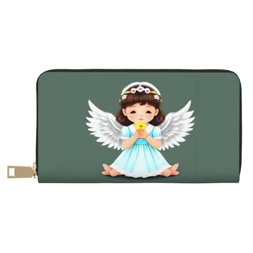 MOKESHN Cute Little Angel Leder Geldbörse Unisex Lange Geldbörse Business Reißverschluss Mehrere Kartenfächer Große Kapazität Mode Casual Wallet MOKESHN Cute Little Angel Leder Geldbörse Unisex Lange Geldbörse Business Reißverschluss Mehrere Kartenfächer Große Kapazität Mode Casual Wallet von MOKESHN