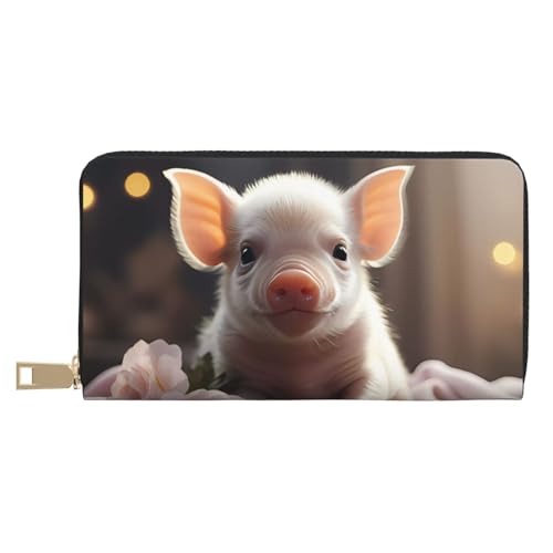 MOKESHN Cute Young Pig Leder Geldbörse Unisex Lange Geldbörse Business Reißverschluss Mehrere Kartenfächer Große Kapazität Mode Lässige Brieftasche Weiß Einheitsgröße MOKESHN Cute Young Pig Leder Geldbörse Unisex Lange Geldbörse Business Reißverschluss Mehrere Kartenfächer Große Kapazität Mode Lässige Brieftasche Weiß Einheitsgröße von MOKESHN