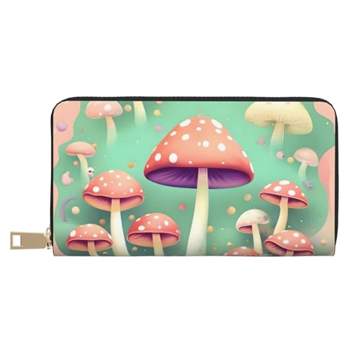 MOKESHN Dream Pilz Leder Geldbörse Unisex Lange Geldbörse Business Reißverschluss Mehrere Kartenfächer Große Kapazität Mode Casual Wallet Weiß One Size MOKESHN Dream Pilz Leder Geldbörse Unisex Lange Geldbörse Business Reißverschluss Mehrere Kartenfächer Große Kapazität Mode Casual Wallet Weiß One Size von MOKESHN
