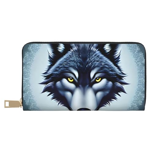 MOKESHN Fierce Wolfskopf Leder Geldbörse Unisex Lange Geldbörse Business Reißverschluss Mehrere Kartenfächer Große Kapazität Mode Casual Wallet Weiß Einheitsgröße MOKESHN Fierce Wolfskopf Leder Geldbörse Unisex Lange Geldbörse Business Reißverschluss Mehrere Kartenfächer Große Kapazität Mode Casual Wallet Weiß Einheitsgröße von MOKESHN