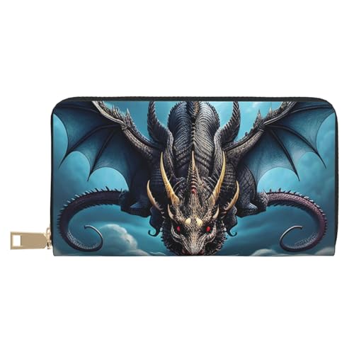 MOKESHN Flying Dragon Leder Geldbörse Unisex Lange Geldbörse Business Reißverschluss Mehrere Kartenfächer Große Kapazität Mode Casual Wallet Weiß One Size MOKESHN Flying Dragon Leder Geldbörse Unisex Lange Geldbörse Business Reißverschluss Mehrere Kartenfächer Große Kapazität Mode Casual Wallet Weiß One Size von MOKESHN