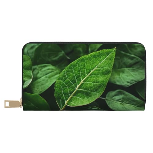 MOKESHN Green Leaf Nature Leder Geldbörse Unisex Lange Geldbörse Business Reißverschluss Mehrere Kartenfächer Große Kapazität Mode Casual Wallet Weiß MOKESHN Green Leaf Nature Leder Geldbörse Unisex Lange Geldbörse Business Reißverschluss Mehrere Kartenfächer Große Kapazität Mode Casual Wallet Weiß von MOKESHN