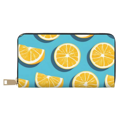 MOKESHN Lemon Wedges Ledergeldbörse Unisex Lange Geldbörse Business Reißverschluss Mehrere Kartenfächer Große Kapazität Mode Casual Wallet Weiß MOKESHN Lemon Wedges Ledergeldbörse Unisex Lange Geldbörse Business Reißverschluss Mehrere Kartenfächer Große Kapazität Mode Casual Wallet Weiß von MOKESHN