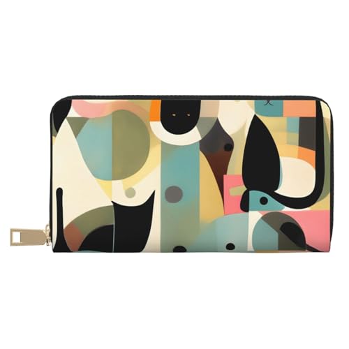 MOKESHN Mid-Century Modern Art Cat Leder Geldbörse Unisex Lange Geldbörse Business Reißverschluss Mehrere Kartenfächer Große Kapazität Mode Casual Wallet Weiß MOKESHN Mid-Century Modern Art Cat Leder Geldbörse Unisex Lange Geldbörse Business Reißverschluss Mehrere Kartenfächer Große Kapazität Mode Casual Wallet Weiß von MOKESHN
