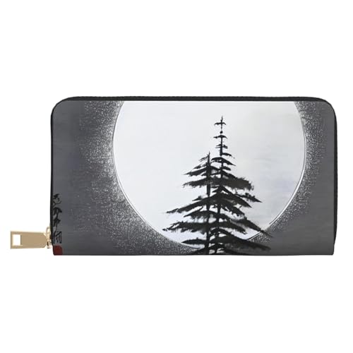 MOKESHN Moon Pine Tree Leder Geldbörse Unisex Lange Geldbörse Business Reißverschluss Mehrere Kartenfächer Große Kapazität Mode Casual Wallet Weiß Einheitsgröße MOKESHN Moon Pine Tree Leder Geldbörse Unisex Lange Geldbörse Business Reißverschluss Mehrere Kartenfächer Große Kapazität Mode Casual Wallet Weiß Einheitsgröße von MOKESHN