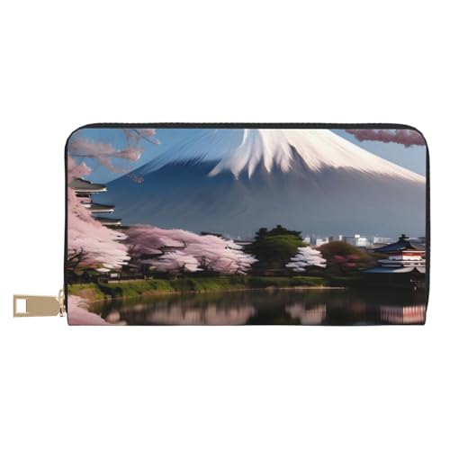 MOKESHN Mt. Fuji im frühen Frühling Leder Geldbörse Unisex Lange Geldbörse Business Reißverschluss Mehrere Kartenfächer Große Kapazität Mode Casual Wallet Weiß MOKESHN Mt. Fuji im frühen Frühling Leder Geldbörse Unisex Lange Geldbörse Business Reißverschluss Mehrere Kartenfächer Große Kapazität Mode Casual Wallet Weiß von MOKESHN