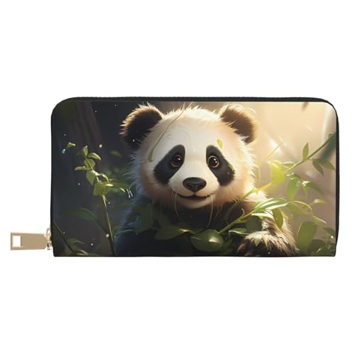 MOKESHN Niedliche Panda-Pflanzen-Ledergeldbörse, Unisex, lange Geldbörse, Business-Reißverschluss, mehrere Kartenfächer, große Kapazität, modisch, lässig, Geldbörse MOKESHN Niedliche Panda-Pflanzen-Ledergeldbörse, Unisex, lange Geldbörse, Business-Reißverschluss, mehrere Kartenfächer, große Kapazität, modisch, lässig, Geldbörse von MOKESHN