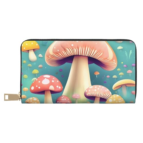 MOKESHN Pretty Little Mushrooms Geldbörse aus Leder, Unisex, lang, Business-Reißverschluss, mehrere Kartenfächer, große Kapazität, modisch, lässig, Geldbörse MOKESHN Pretty Little Mushrooms Geldbörse aus Leder, Unisex, lang, Business-Reißverschluss, mehrere Kartenfächer, große Kapazität, modisch, lässig, Geldbörse von MOKESHN