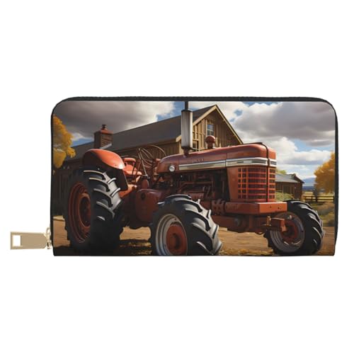 MOKESHN Red Traktor Leder Geldbörse Unisex Lange Geldbörse Business Reißverschluss Mehrere Kartenfächer Große Kapazität Mode Lässige Brieftasche Weiß Einheitsgröße MOKESHN Red Traktor Leder Geldbörse Unisex Lange Geldbörse Business Reißverschluss Mehrere Kartenfächer Große Kapazität Mode Lässige Brieftasche Weiß Einheitsgröße von MOKESHN