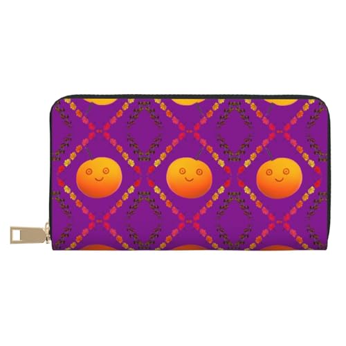 MOKESHN Smiley Orange Leder Geldbörse Unisex Lange Geldbörse Business Reißverschluss Mehrere Kartenfächer Große Kapazität Mode Casual Wallet MOKESHN Smiley Orange Leder Geldbörse Unisex Lange Geldbörse Business Reißverschluss Mehrere Kartenfächer Große Kapazität Mode Casual Wallet von MOKESHN