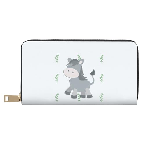 MOKESHN Smiling Donkey Leder Geldbörse Unisex Lange Geldbörse Business Reißverschluss Mehrere Kartenfächer Große Kapazität Mode Casual Wallet Weiß One Size MOKESHN Smiling Donkey Leder Geldbörse Unisex Lange Geldbörse Business Reißverschluss Mehrere Kartenfächer Große Kapazität Mode Casual Wallet Weiß One Size von MOKESHN