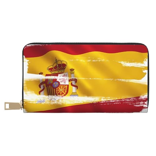 MOKESHN Spanien Flagge Leder Geldbörse Unisex Lange Geldbörse Business Reißverschluss Mehrere Kartenfächer Große Kapazität Mode Casual Wallet Weiß Einheitsgröße MOKESHN Spanien Flagge Leder Geldbörse Unisex Lange Geldbörse Business Reißverschluss Mehrere Kartenfächer Große Kapazität Mode Casual Wallet Weiß Einheitsgröße von MOKESHN