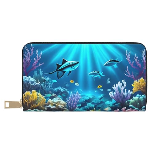 MOKESHN Submarine Coral Rays Leder Geldbörse Unisex Lange Geldbörse Business Reißverschluss Mehrere Kartenfächer Große Kapazität Mode Casual Wallet Weiß Einheitsgröße MOKESHN Submarine Coral Rays Leder Geldbörse Unisex Lange Geldbörse Business Reißverschluss Mehrere Kartenfächer Große Kapazität Mode Casual Wallet Weiß Einheitsgröße von MOKESHN