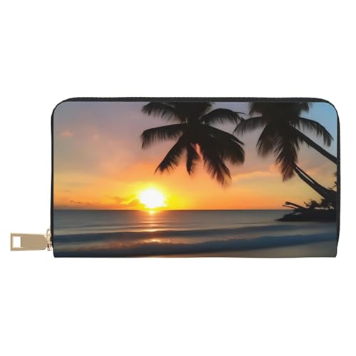 MOKESHN Sunset Beach Leder Geldbörse Unisex Lange Geldbörse Business Reißverschluss Mehrere Kartenfächer Große Kapazität Mode Casual Wallet Weiß MOKESHN Sunset Beach Leder Geldbörse Unisex Lange Geldbörse Business Reißverschluss Mehrere Kartenfächer Große Kapazität Mode Casual Wallet Weiß von MOKESHN