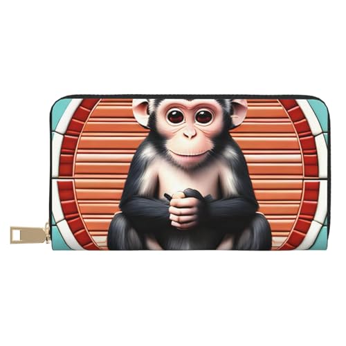 MOKESHN The Silent Monkey Geldbörse aus Leder, Unisex, lang, Business-Reißverschluss, mehrere Kartenfächer, große Kapazität, modisch, lässig, Geldbörse MOKESHN The Silent Monkey Geldbörse aus Leder, Unisex, lang, Business-Reißverschluss, mehrere Kartenfächer, große Kapazität, modisch, lässig, Geldbörse von MOKESHN