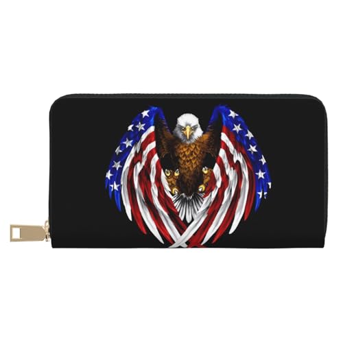 MOKESHN USA Flag Patriotic Eagle Leather Wallet Unisex Long Wallet Business Zipper Multiple Card Slots Large Capacity Fashion Casual Wallet White One Size MOKESHN USA Flag Patriotic Eagle Leather Wallet Unisex Long Wallet Business Zipper Multiple Card Slots Large Capacity Fashion Casual Wallet White One Size von MOKESHN