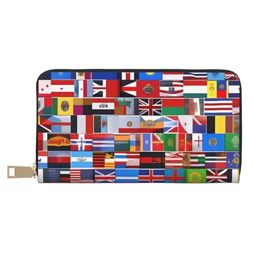 MOKESHN Verschiedene Flaggen Leder Geldbörse Unisex Lange Geldbörse Business Reißverschluss Mehrere Kartenfächer Große Kapazität Mode Casual Wallet MOKESHN Verschiedene Flaggen Leder Geldbörse Unisex Lange Geldbörse Business Reißverschluss Mehrere Kartenfächer Große Kapazität Mode Casual Wallet von MOKESHN