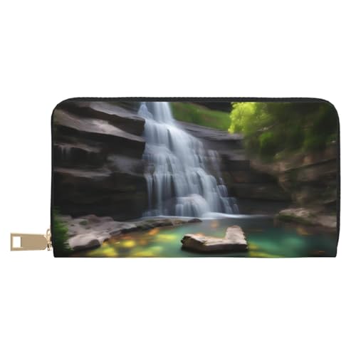 MOKESHN Waterfall Views Ledergeldbörse Unisex Lange Geldbörse Business Reißverschluss Mehrere Kartenfächer Große Kapazität Mode Lässige Brieftasche Weiß One Size MOKESHN Waterfall Views Ledergeldbörse Unisex Lange Geldbörse Business Reißverschluss Mehrere Kartenfächer Große Kapazität Mode Lässige Brieftasche Weiß One Size von MOKESHN