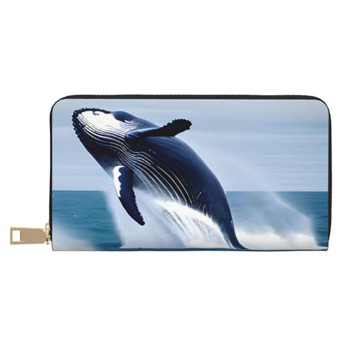 MOKESHN Whales At Sea Ledergeldbörse, Unisex, lang, Business-Reißverschluss, mehrere Kartenfächer, große Kapazität, modisch, lässig, Geldbörse, Weiß MOKESHN Whales At Sea Ledergeldbörse, Unisex, lang, Business-Reißverschluss, mehrere Kartenfächer, große Kapazität, modisch, lässig, Geldbörse, Weiß von MOKESHN
